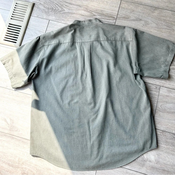 Polo Ralph Lauren Military Green Stand Collar Short Sleeve  Shirt - Picture 10 of 13